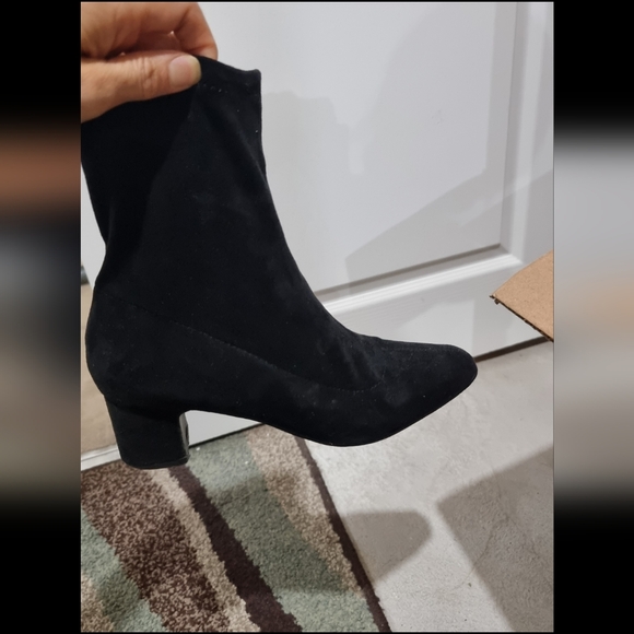 FREE w/purchase. Black suede Anklet boots - Picture 2 of 4